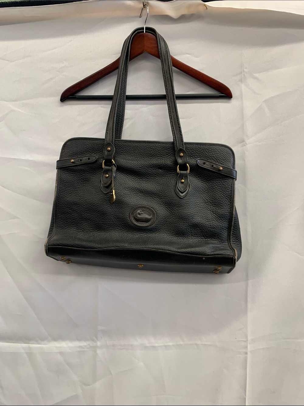 Black Leather Tote Bag - Classic Structured Carryall
